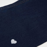 ワイドフィットハートシェープ刺繡ジーンズ/WIDE FIT HEART SHAPE EMBROIDERY JEAN [6887]