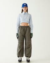イエロータップクロップシャツ/YELLOW TAP CROP SHIRT LIGHT BLUE