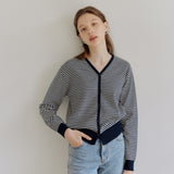 SMALL STRIPE CARDIGAN_NAVY (6600101494902)