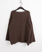 Lipu boat neck overfit mongle long sleeve knit