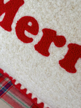 Merry Boucle Mini Cushion Red Point Embroidery Christmas