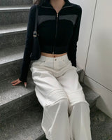 Block cotton pants