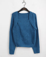 Baba Twisted Bolero Square Neck Long Sleeve Knit