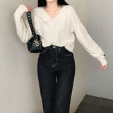 [Bellide made] Soft loose V-neck knitwear