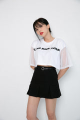 FBFネットクロップTシャツ/TOP(8643) FBF Net Crop Tee
