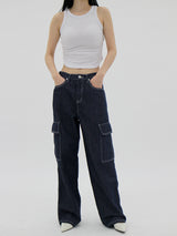 ダイイングカーゴドウデニムパンツ/Dyeing X Cargo dough Denim Pants (2color)