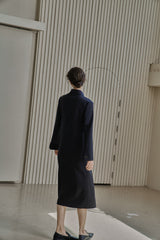 カラーカットアウトドレス/COLLAR CUTOUT DRESS_BLACK