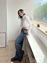 ローカルカラーマッチングワイドデニムパンツ/no.116 local color matching wide denim pants