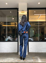 ルーズフィットバックレーベルポイントダークデニムジャケット/LOOSE FIT BACK LABEL POINT DARK DENIM JACKET [17707]