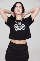 2フューリアスクラブクロップTシャツ / 2 FURIOUS CLUB CROP T-SHIRT BLACK
