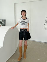 アカデミークロップTシャツ / Academy Crop T-shirt (4color)
