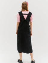カラーポイントレイヤードドレス/Collar point layered dress - Black