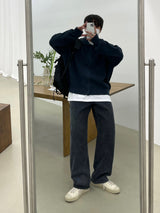 ナーブスノーブルーセミデニムパンツ / NERB SNOW BLUE SEMI DENIM PANTS(ONE COLOR)