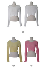 HP Cotton Loose Crop Knit (5color)