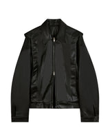 87-STAN028 [Vegan Leather] Multi Placket Leather Jacket Black