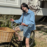 クロップデニムシャツ / crop denim shirt