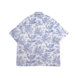 プリントリネンブレンドショートスリーブジャケット/[UNISEX] Printed Linen-Blend Short-Sleeved Jacket (White)