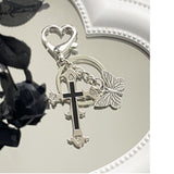 ハイティーンクロスペンダントキーチェーンキーリング / High Teen Cross Pendant Keychain Keyring