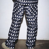 チェッカードバギーパンツ/NAVY CHECKERED BAGGY PANTS