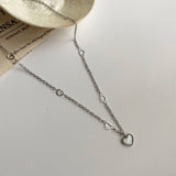 ハートチェーンマザーオブパールネックレス/hhr Heart chain mother-of-pearl necklace