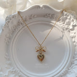 Vintage Gold Heart Layered Necklace