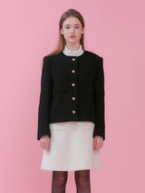 POCKET ROUND TWEED JACKET_BLACK (6612507721846)