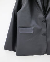 ホワイトラインレザージャケット / white line leather jacket
