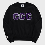 CCCパップルパッチユニセックスブラックスウェットシャツ