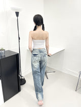 975. Line zipper crop top (3color)