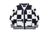 ボードワッフルカーディガン /CHECKER BOARD WAFFLE CARDIGAN_NAVY
