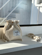 Ribbed fabric String cross bag mini