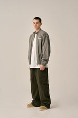 VINTAGE WASHED RIDER JACKT-CHARCOAL