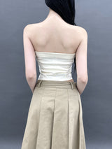 ベターラップアンバランスロングプリーツスカ－ト/797. Better wrap unbal long pleats sk (2color)