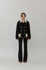 Knit collared coat