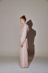 Lace Tape Hood Zip-Up Pink