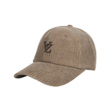 3D Monogram pigment Washing Corduroy Over Fit Ball Cap Camel
