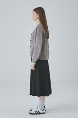 アルパカカーブスリーブカーディガン / Alpaca Curve Sleeve Cardigan [Brown]
