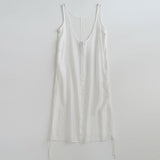 2ウェイシャーリングシアーロングワンピース / 2 WAY SHIRRING SHEER LONG OPS (WHITE)