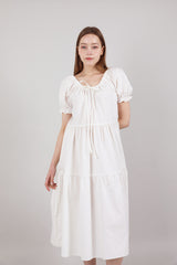 ロマンティックシャーリングロングワンピース / Romantic Shirring Long Onepiece Ivory