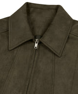 87-STAN029 [Vegan Suede] Multi-placket Suede Jacket Khaki