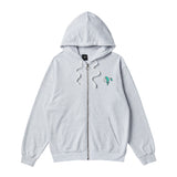 グラフィティプリンティングフードジップアップ/GRAFFITI PRINTING HOOD ZIP-UP-WHITE MELANGE
