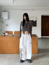 チャレンジピグメントレタリングワイドコットントレーニングパンツ / Challenges Pigment Lettering Wide Cotton Training Pants