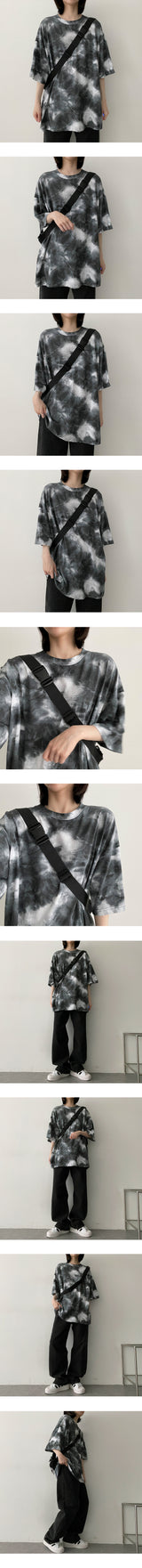 ベールタイダイプリンティングショートスリーブTシャツ / Veil tie die printing short-sleeved T-shirt