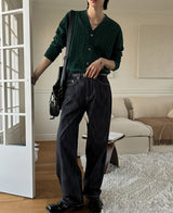 ルークケーブルカーディガン / Ruke cable cardigan (5 color)
