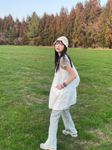 レイヤードノースリーブワンピース