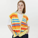 アンバランスストライプベスト / Unbalance stripe vest