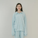 FLEECE COLLARED POLO SHIRT (LIGHT BLUE) (6645972598902)