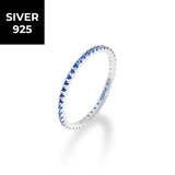 [S925]１㎜テニスリング/[S925] 1MM Blue Tennis Rilng (silver)
