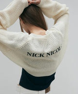 NICOLE BOLERO LOGO CARDIGAN_IVORY