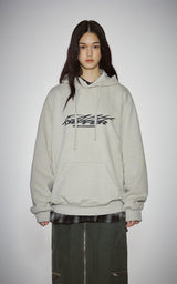  GRAFFITI CRACK HOODIE_BEIGE GRAY